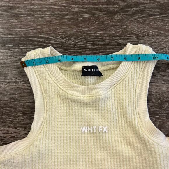 White Fox Boutique WHT FX Ribbed Cropped Tank Top Butter Yellow Size Large - Picture 11 of 13